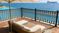 Clôture de sécurité de jardin, clôture en métal pour l'intimité extérieure, clôture moderne en alliage d'aluminium, clôture de sécurité pour balcon, escaliers décoratifs