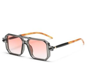 Chanceux 2025 Vintage Double pont cadre lunettes Transparent carré couleur bonbon lunettes de soleil ombre à paupières pour femmes hommes - Product Image 3