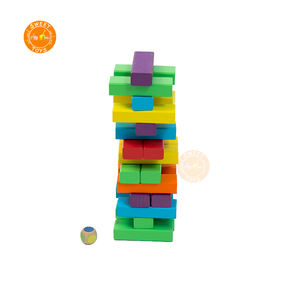 Bloques de construcción de madera Natural coloridos educativos juego de apilamiento mesa de dominó torre de caída equilibrio juguete inteligente - Product Image 2