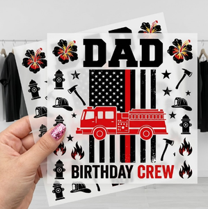 Película de Transferencia DTF al por Mayor con Diseño de Camión de Bomberos Desgastado para Cumpleaños de Papá, Temática Patriótica de Héroes Bomberos, para Prensa Térmica en Prendas Personalizadas - Product Image 1