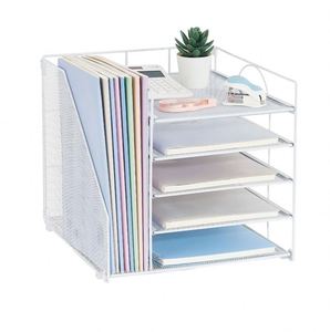 Metal Mesh Desk Organizers and Accessories 5 Tier Paper Organizer with <b>File</b> Holder <b>Document</b> Organizer - Product Image 3
