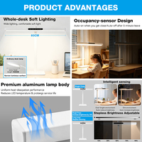 Lampe de bureau LED populaire à brancher, sans scintillement, avec télécommande, blanche, pour étudiants, maison, bureau, dortoir, chevet, lecture, protection des yeux