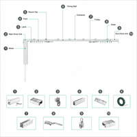 Motor para Cortinas Inteligentes cm con Control Remoto por App, Medidas Personalizadas, Decoración del Hogar, Motor Eléctrico para Cortinas Inteligentes Matter Thread