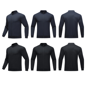 À manches longues hommes formation survêtement veste costume Logo personnalisé respirant survêtement sport survêtement Gym Fitness ensembles - Product Image 2