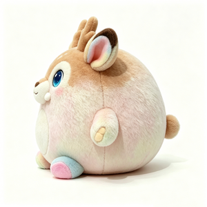 Ciervo esférico de peluche personalizado, suave, con degradado de rosa pastel, crema y marrón claro, tamaño pequeño, color canela. - Product Image 3