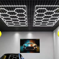 Système de panneaux de plafond LED hexagonaux modulaires Etop, connectables, éclairage professionnel pour garage, atelier de détail automobile, esthétique automobile