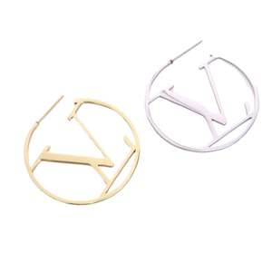 Pendientes de Acero Inoxidable de Diseño Lujoso, con Baño de Oro de 18K y Titanio, Geométricos y Circulares para Mujer - Product Image 1