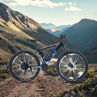 Vélo de montagne électrique à batterie au lithium 36V 350W sans balais, 29 pouces, 21 vitesses, frein à disque, cadre en acier, suspension arrière, nouveau design