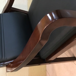 Sedie per visitatori in legno di lusso <span class=keywords><strong>sedia</strong></span> per visitatori in pelle nera <span class=keywords><strong>senza</strong></span> ruote - Product Image 6