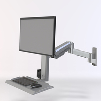 Soporte de Pared para Monitor Meisonic T8-GA02KB, Nuevo Soporte de Aluminio VESA para Teclado y Monitor, Inclinación de 90 Grados, 32 Pulgadas