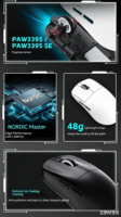 Souris sans fil VXE Dragonfly R1 E-sports, capteur PAW3395, souris de jeu ergonomique légère et creuse avec une longue autonomie de la batterie