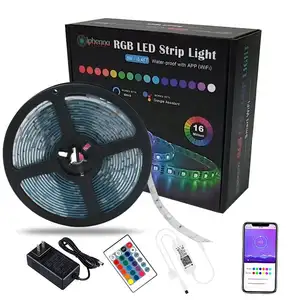 Alta calidad flexible digital RGB 5050 color de ensueño 5 metros tira led al aire libre tiras de luz LED con controlador de diente azul