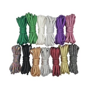 Cordones Redondos Brillantes de 5mm, Color Dorado y Plateado Metálico, Cordones Casuales Ligeros para Zapatos de Lona, Zapatillas Deportivas - Product Image 1