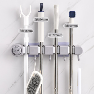 <b>Mop</b> Holder <b>Wall</b> Mounted Plastic Non Slip Minimalist Design For Bathroom Storage - Product Image 2