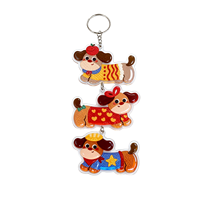 Vente directe fabricant – Porte-clés pendentif personnalisé en acrylique avec perles, résistant à l'eau, écologique, motif dessin animé, pour photos numériques