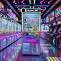 Grande machine à griffes commerciale avec armoire en fer, support espagnol et anglais pour jeu de distribution de peluches et de poupées