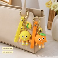 Op maat gemaakte PVC fruitfiguurtjes sleutelhanger groothandel promotionele cadeau souvenir party favor leverancier sleutelhanger