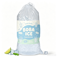 Sacs d'emballage pour glaçons en plastique PE réutilisables et jetables personnalisés de 1 kg, 2 kg, 8/10/20 lb avec cordon de serrage