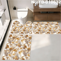 Set Keset Kamar Mandi Anti Air Anti Selip 3-in-1 Bentuk U untuk Toilet, Meja Rias, dan Kamar Mandi, Segarkan Kamar Anda dengan Satu Set Ini