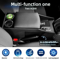 Boîte de rangement pour console Nissan NV200 - Modèle taomu-box - Bois et simili cuir - Interface USB LED - Rangement facile
