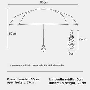 Mini Iron Tube Manual Three-folding <b>Sunscreen</b> Umbrella Foldable Compact Portable Ring Handle Travel Sunny Rainy Umbrella - Product Image 2