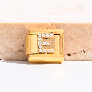 Modular Letter Bracelet Set Gold Crystal Rhinestone DIY Jewelry Unisex Everyday Wear - Product Image 2