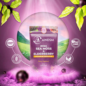 Poudre de mousse d'Irlande de haute qualité, végétalienne, sachet de poudre de vitamine de mousse d'Irlande, renforce l'immunité, poudre de mousse d'Irlande à la baie de sureau - Product Image 6