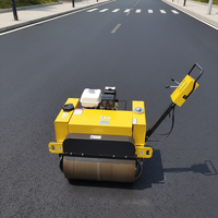 Rouleau vibratoire à double tambour autopropulsé de 0,5 tonne - Capacité 25KN - Compacteur routier à essence avec tambour de 650 mm