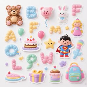 Pegatinas de Dibujos Animados Personalizadas al por Mayor, Pegatinas Coloridas y Lindas para Niños, Pegatinas 3D con Burbujas - Product Image 5