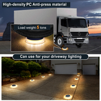 YiLaie Lampe Solaire Ronde Lot de 4 Extérieure IP68 Allée LED Jardin Escalier Lumière Solaire LED pour Terrasse Paysage