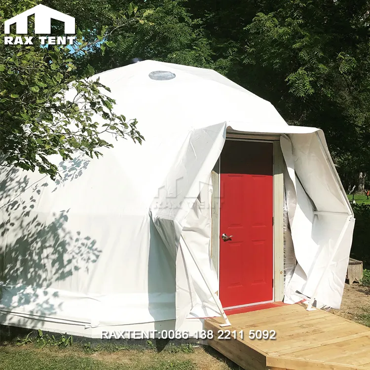 Geometrische Dome Grote Stalen Event Dome Tent Luxe Outdoor 6M X 6M Stof Tent Met Fabriek Prijs