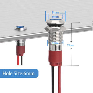 Hoogintensieve LED-indicatielampje 5mm 8mm 10mm 12V 24V 110V 220V AC/DC IP65 geclassificeerd duurzaam - Product Image 2