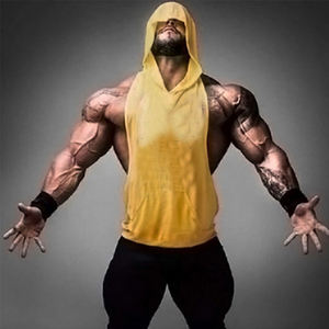 <span class=keywords><strong>Chaleco</strong></span> Deportivo de Gimnasio para <span class=keywords><strong>Hombre</strong></span>, Cómodo, de Secado Rápido, Transpirable, <span class=keywords><strong>con</strong></span> <span class=keywords><strong>Capucha</strong></span>, Tejido de Punto, para Uso Casual, Venta al Por Mayor - Product Image 3