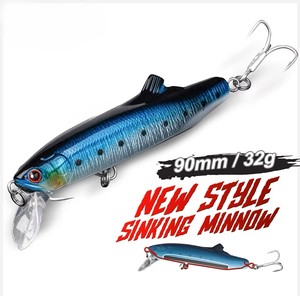 Hunthouse Nouveau Leurre de pêche populaire Minnow coulant en eau de <span class=keywords><strong>mer</strong></span> avec hameçon triple - Product Image 1