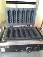 Machine à snack durable, 6 pièces, 220v, machine à gaufres, maïs, pour chiens, avec régulateur de température