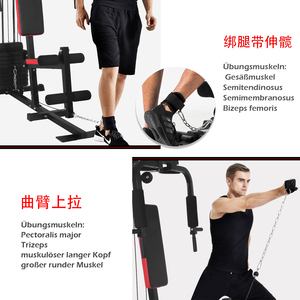 Mini Gimnasio Metálico Integrado, Equipo <span class=keywords><strong>de</strong></span> Fitness para el Hogar con Entrenamiento <span class=keywords><strong>de</strong></span> Fuerza para Pecho y Piernas - Product Image 4