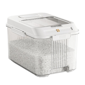 Rice <b>Container</b> Rectangle White Seal Lid Moisture Proof Kitchen Storage Box For Rice <b>Flour</b> - Product Image 5