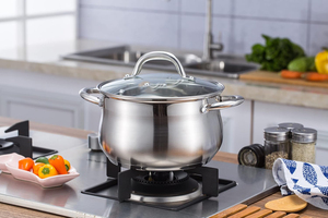 Ensemble de cuisine moderne <span class=keywords><strong>en</strong></span> acier inoxydable de haute qualité, comprenant des casseroles, une marmite et une poêle – Poêle à gaz individuelle personnalisée pour la maison - Product Image 5