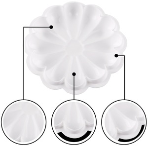 Flower Shape Mousse Cake Mold White <b>Silicone</b> Single Cavity <b>Baking</b> Mold For Commercial Use Oven Safe - Product Image 3
