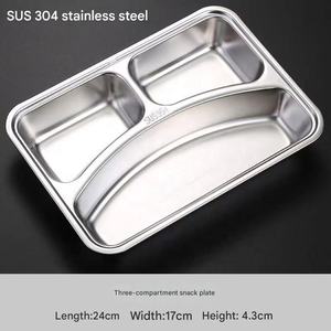 Assiette de <span class=keywords><strong>voyage</strong></span> personnalisée en acier inoxydable poli pour enfants avec couvercle - Product Image 3