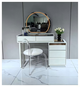 Modern Makeup Vanity Table <b>With</b> <b>Lighted</b> <b>Mirror</b> Storage Desk For Bedroom Furniture - Product Image 1