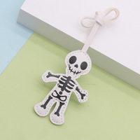 Porte-clés pendentif squelette en cuir PU, breloque de sac, mini figurines squelette pour sac à main, cadeaux et souvenirs de fête d'Halloween