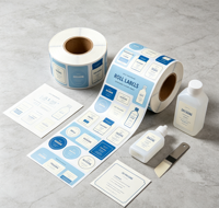Étiquettes autocollantes personnalisées pour emballage, rouleau d'étiquettes en vinyle imperméable avec logo en feuille d'or pour produits chimiques