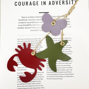 PU Leather Sea Animals Starfish Crab Manta Ray Dolphin Turtle Butterfly Leaves Flower Charms Promotional Welcome Gifts <b>Keychain</b> - Product Image 4