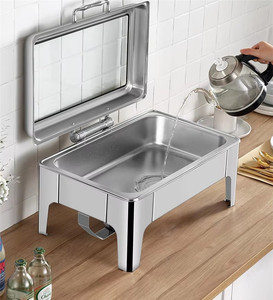 ถาดอุ่นอาหารสแตนเลสแบบพกพาสำหรับงานเลี้ยงบุฟเฟ่ต์และร้านอาหาร - Product Image 3