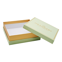 Boîte cadeau élégante rigide personnalisée, écologique, vert clair, avec couvercle et base en papier, et insert en mousse sur mesure