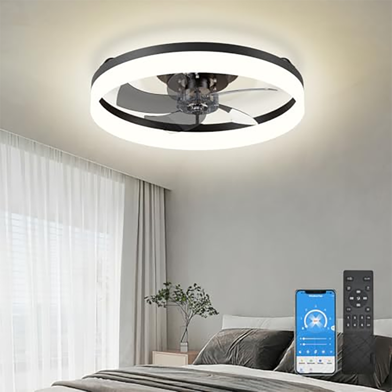19.7 Inch Modern LED Ceiling Fan with Light 6 Speeds Indoor High-Ceiling Wind Smart Motor Bed Room Cooler Fan Lamp