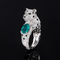 Nouvel ensemble de bagues de luxe en cuivre écologique, motif léopard, tendance, exquises, bijoux de mariage