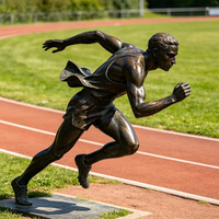 Statue de gymnaste abstraite en bronze coulé à la main, taille réelle, pour l'art public