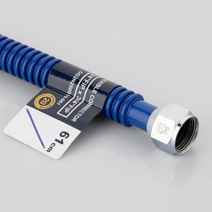 Tuyau <span class=keywords><strong>flexible</strong></span> corrugué en acier inoxydable bleu PPW en stock, plaqué <span class=keywords><strong>PVC</strong></span>, 3/4 po, isolation thermique de l'eau, manipulation sécurisée, tuyau de plomberie - Product Image 2